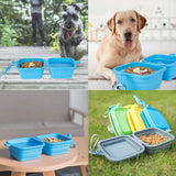 The Walk Kit - Dog Water Bottle, Foldable Double Bowl & Poop Bag Holder
